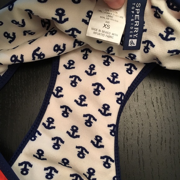 Sperry Coral and Navy Swim Bikini, M/XS - Picture 5 of 5